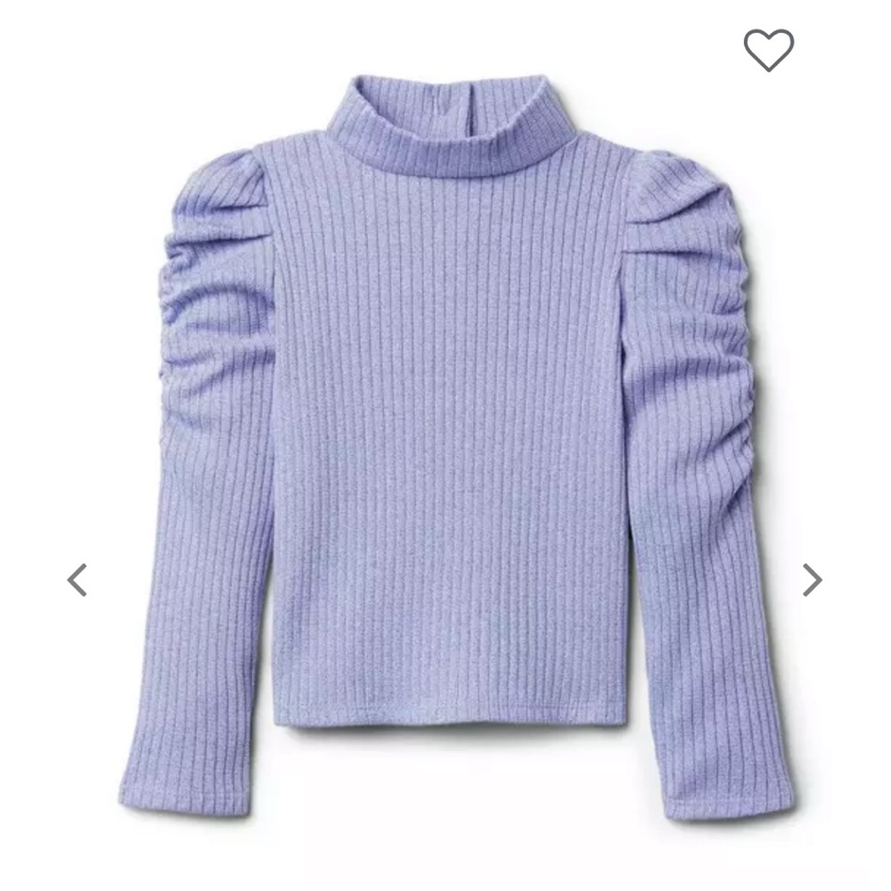 Janie and Jack NWT Purple Puff Sleeve Mockneck Top 18-24mos